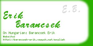 erik barancsek business card